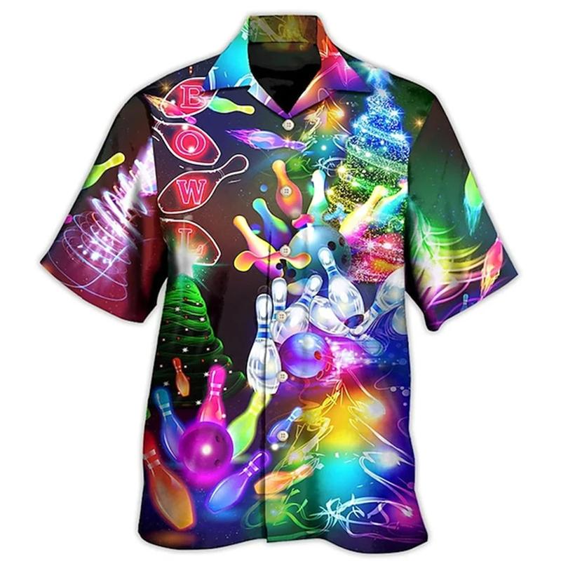 Nuova Camicia da Uomo con Stampa 3D Motivo Bowling Vintage Classica Camicia Street Oversize Uomo Donna Abbigliamento Blusa