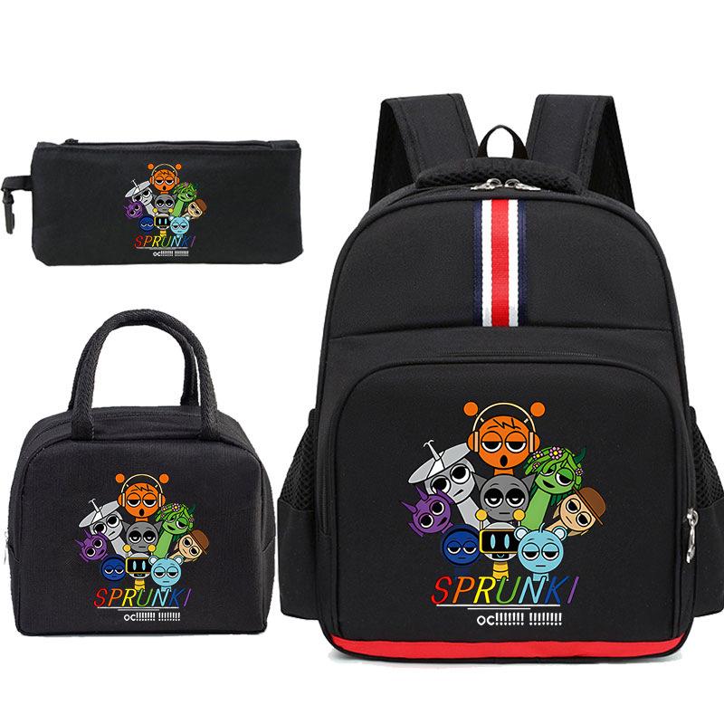 Children'S School Bag Game Merchandise Elementary School Backpack Cartoon Printing Three-Piece Set Tote Bag Pencil Bag