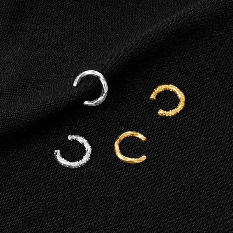 

Серьги-клипсы французского производства из серебра 925 пробы без проколов, женские серьги-каффы холодного стиля из высококачественного серебра 14 карат. ES1722