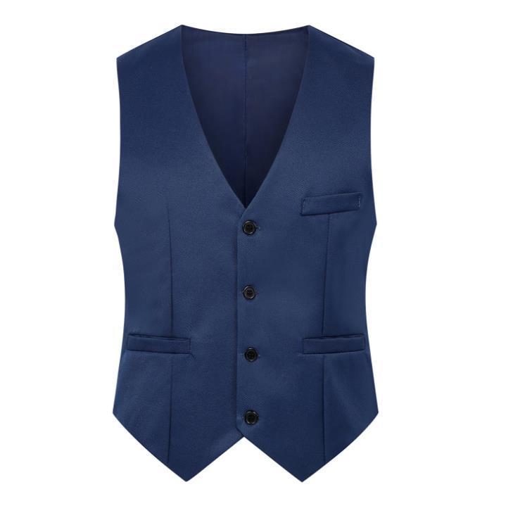 Men's Korean Style Slim Suit Vest - Business Casual for Spring & Autumn, Professional Groomsmen Dress Vest.