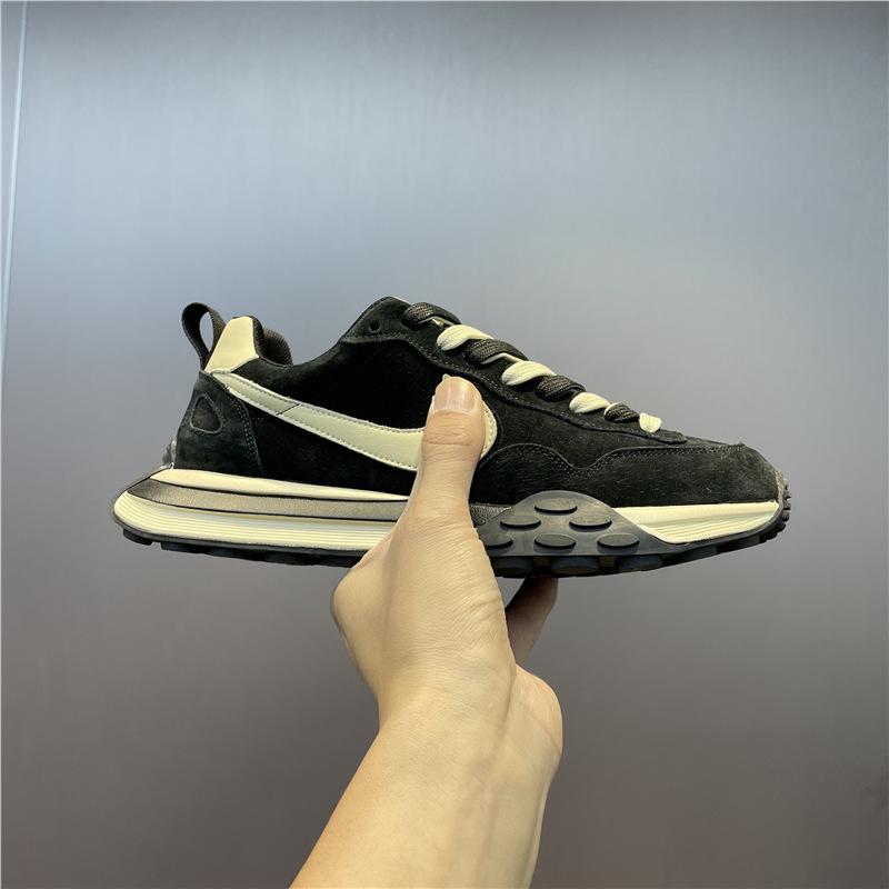 

New autumn sports and leisure shoes Forrest Gump shoes sports matte leather dad shoes 38 чёрный