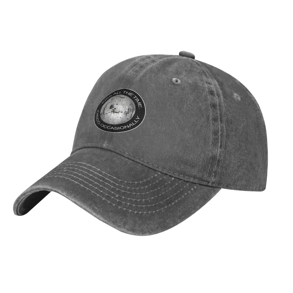 Vintage Harrys Styles Kiss All The Time Disco Baseball Cap For Unisex Women Washed Snapback Cap Aperture Outdoor Summer Fit Cap Hat