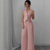 Women's Sleeveless Double Breasted Blazer Vest Two Piece Set High Waist Pleated Wide Leg Pant Elegant Casual Outfit