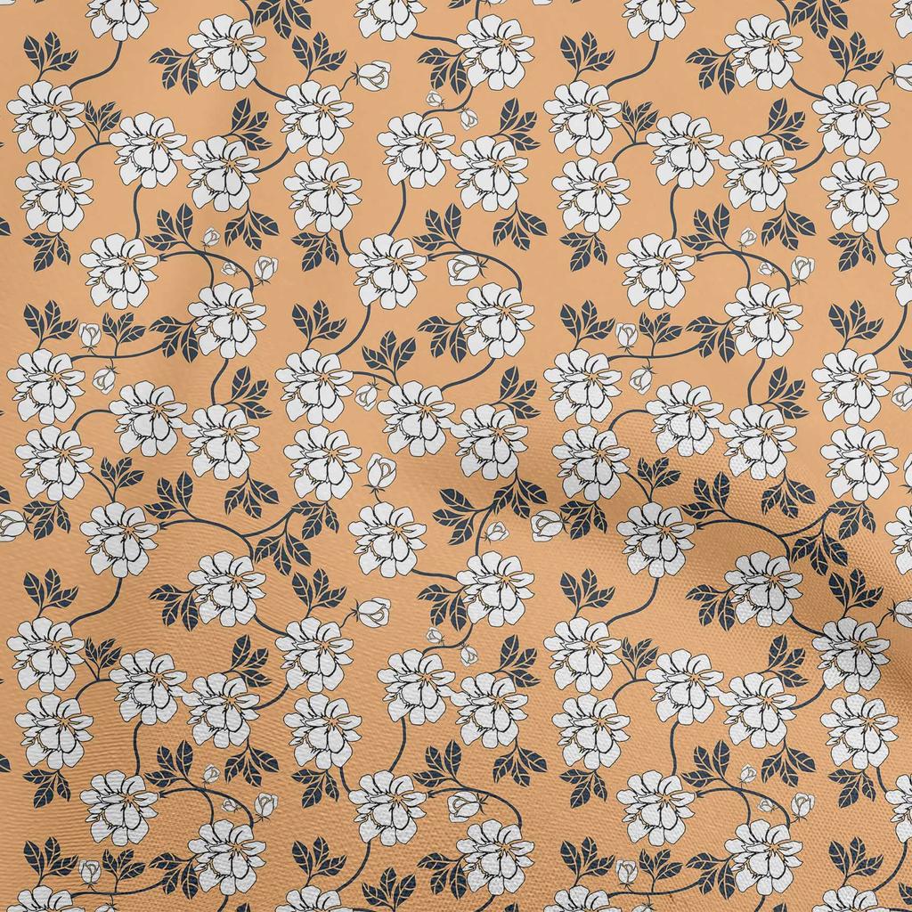 oneOone Georgette Viscose Dark Dusty Blue Fabric Leaves & Clover Craft Projects Decor Fabric Printed By The Yard 42 Inch