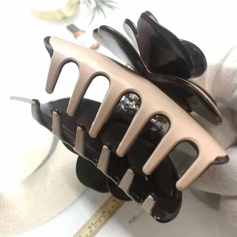 Acrylic Camellia Hair Claw Clip Clamp Girl Flower Handmade Fashion Jewerly Head Accessories For Women Birthday Gifts