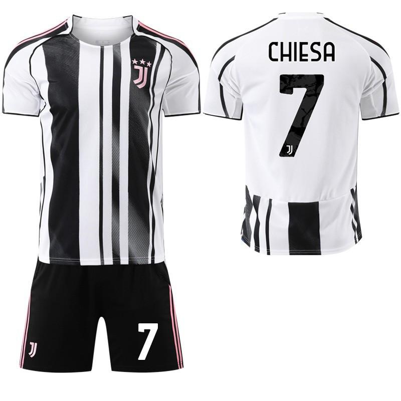 Sezonul 2022-26 Sezonul 7 Chiesa 9 Hovic Negru Alb Jachetă de Fotbal Ediție pentru Copii Set Tricou de Casă Juventus