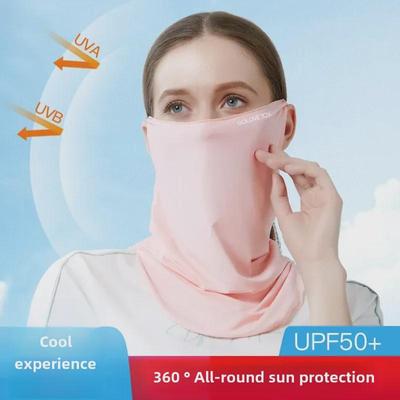 Women's Summer Cycling Sun Protection Ice Silk Mask with Ear Loops and Neck Coverage - XTJ27