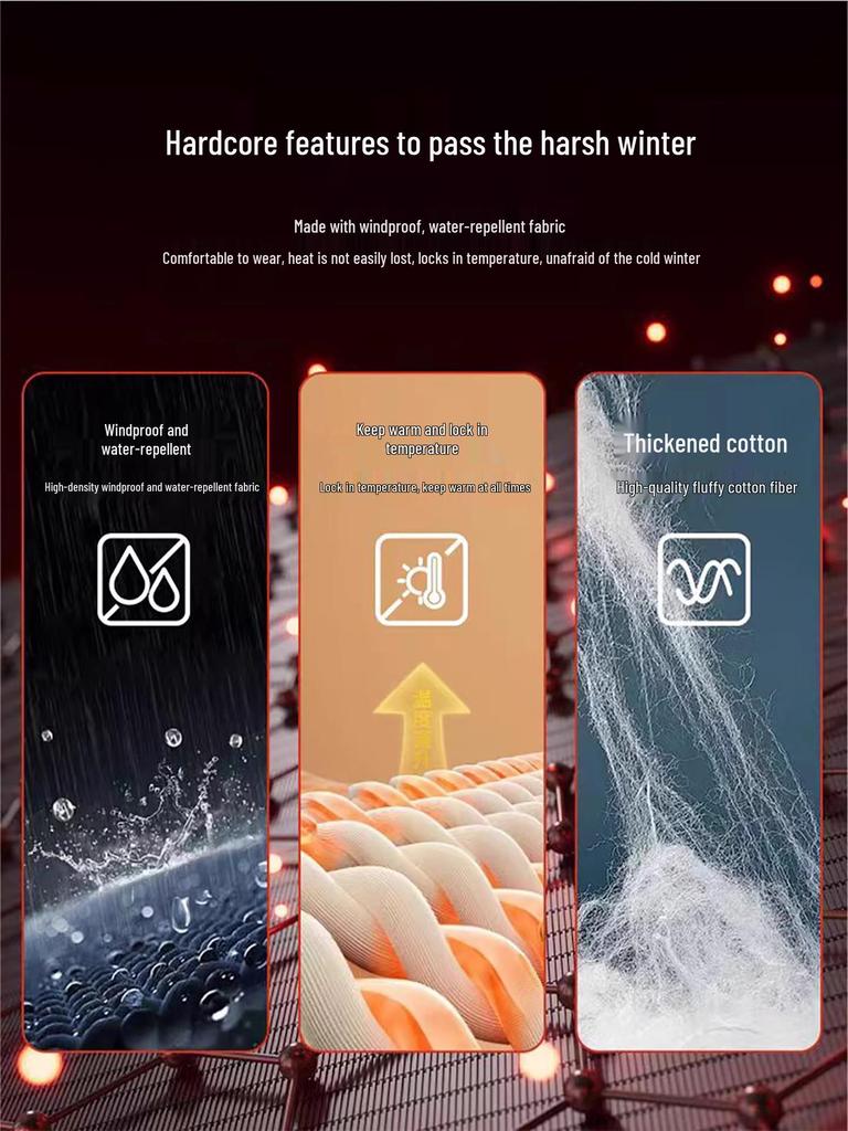 Men's Winter 2025 Hooded Mid-Length Cotton Jacket - Thick, Warm, Trendy Outdoor Coat