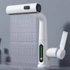 Golden Waterfall Temperature Digital Display Water Basin Faucet Hot/Cold Sink Mixer Bathroom/Kitchen Faucet Pullable Faucet