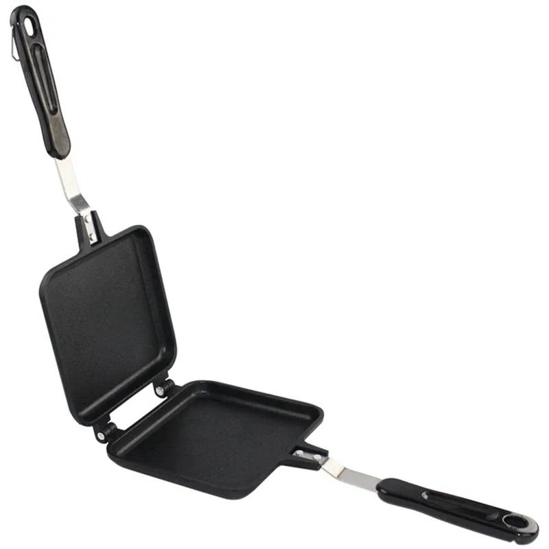 Doppelseitige Antihaft-Sandwich-Maker-Bratpfanne für Toastbrot, Waffeln, Eier, Frühstück, Multifunktionales Öffnungs-Schließ-Design
