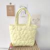 Korean Style Quilted Portable Snack Storage Bag Ins Style Bento Bag Lunch Box Handbag Trolley Hanging Bag  Women Handbag