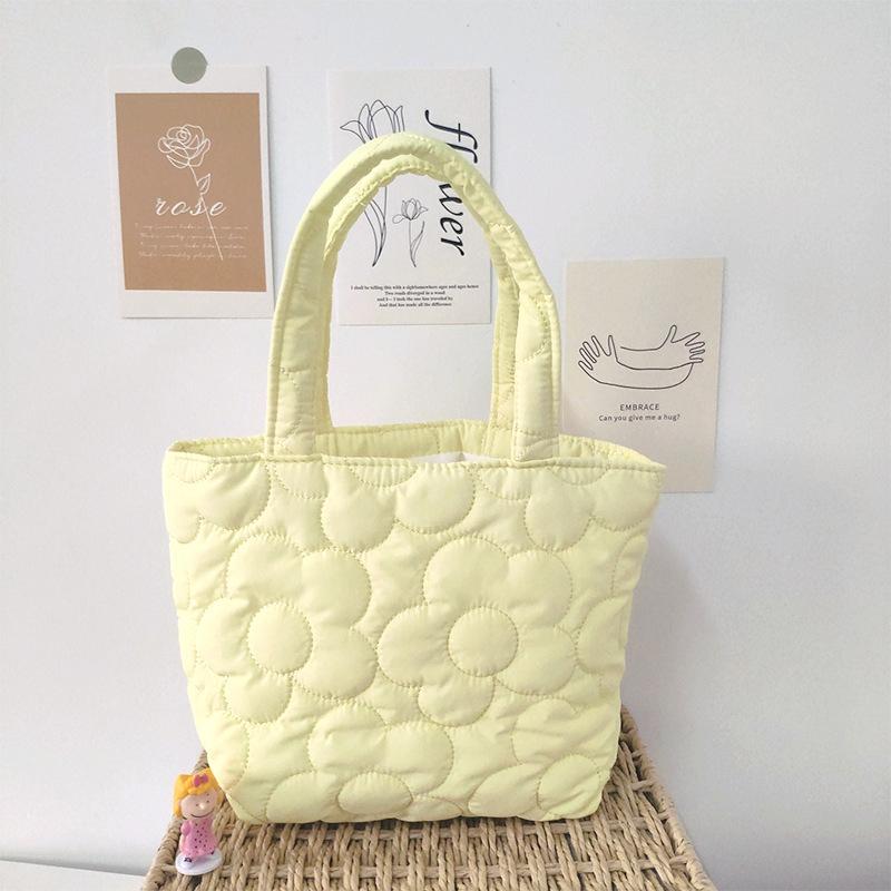 Korean Style Quilted Portable Snack Storage Bag Ins Style Bento Bag Lunch Box Handbag Trolley Hanging Bag  Women Handbag