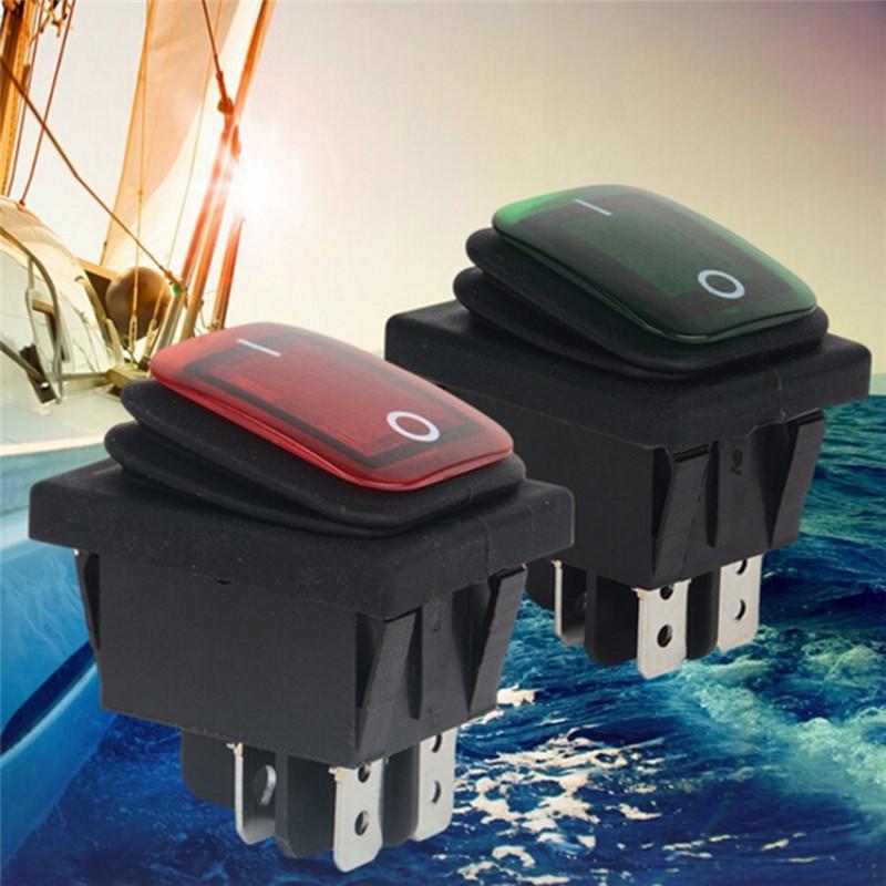 Waterproof 4 Pin 12V Led Rocker Toggle Switch Momentary Car Boat Marine On-Off