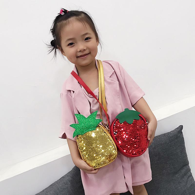 Kids Mini Purse Cute Fruit Strawberry/Pineapple Crossbody Bags For Girls Coin Pouch Child Baby Messenger Bag