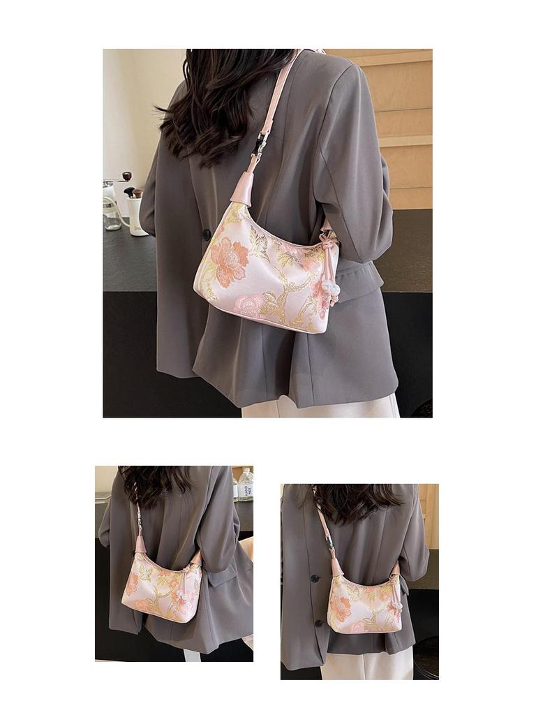 Chinese Embroidery Women's Versatile Underarm Crossbody Handbag