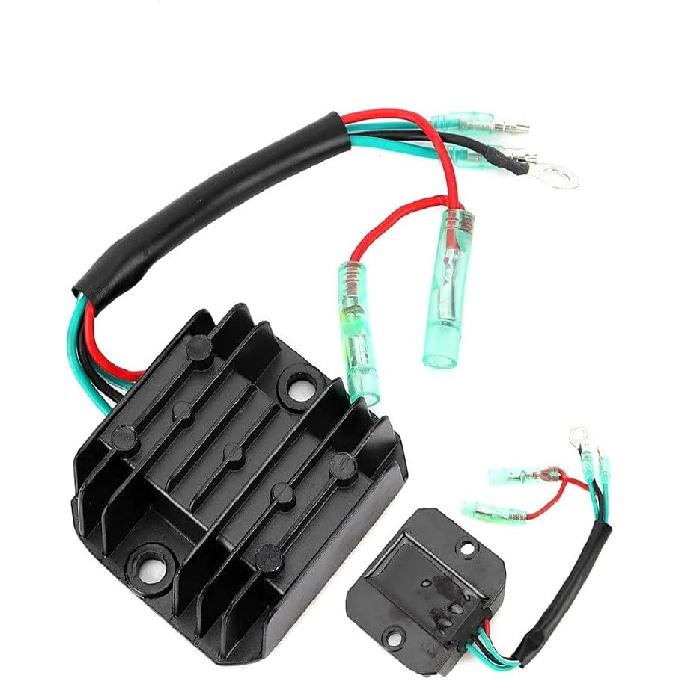 Voltage Regulator Rectifier Fit for Yamaha Outboard 1990-2006 4 Stroke 9.9 15HP Regulator Rectifier 6G8-81960-A1, Black