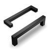 Lot of 10 Black Stainless Steel Furniture Handles 128 Mm (center Distance) — Length 140 Mm