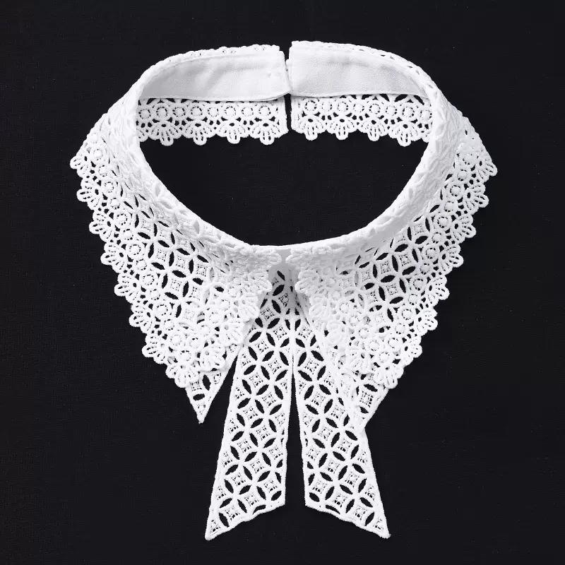 Fashion Lace White Fake Collar Women Detachable Collars for Women Black Lapel False Collars Woman Tie Clothes Accessories
