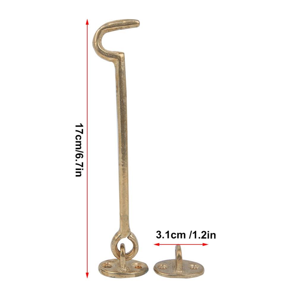 2pcs Brass Hook and Eye Latch 6.9 Inch Barn Door Latch Wind Brace Window Latches Window
