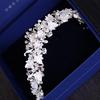 Trendy Rhinestone Pearl Crystal Crown Headband Flower Bride Hair Accessories Gold Crown Bride Wedding Crown Hair Accessories
