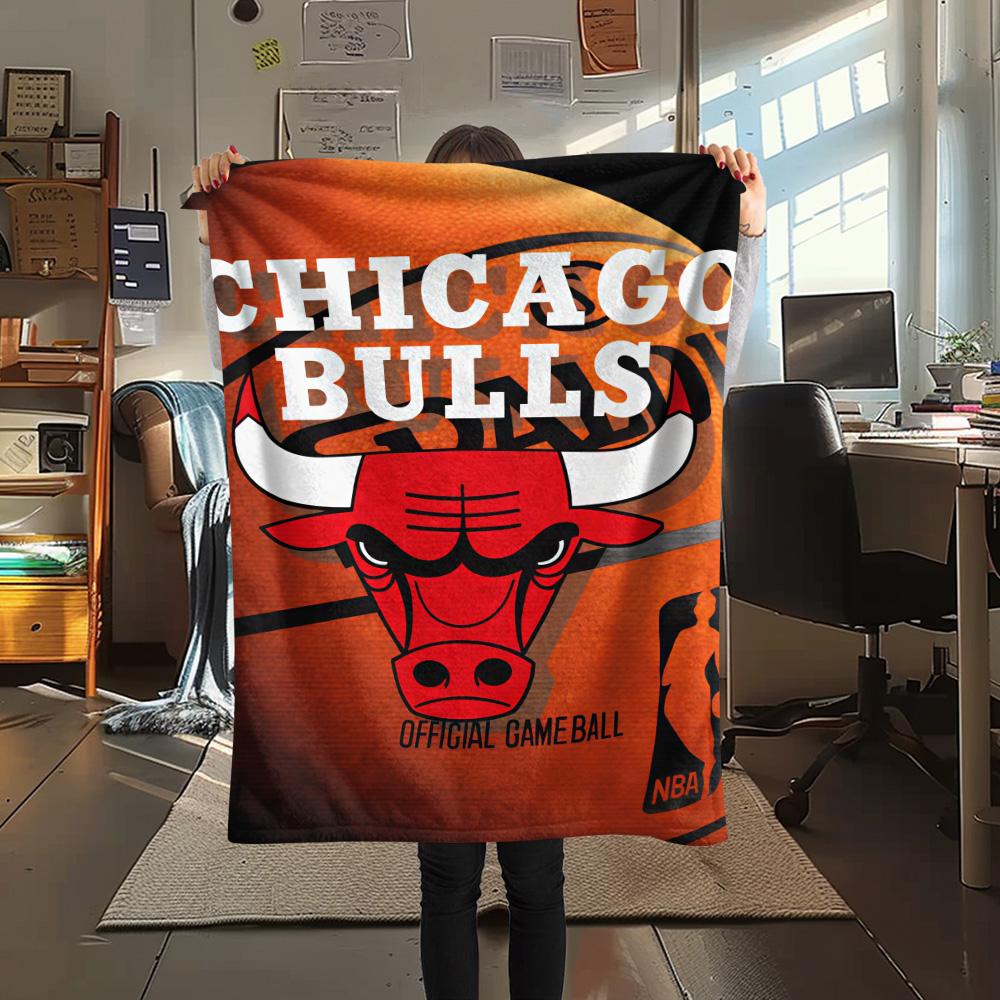 Chicago Bulls Print Flannel Blanket High Quality Warm Comfortable Cover for All Seasons Perfect for Gifts Home Decor