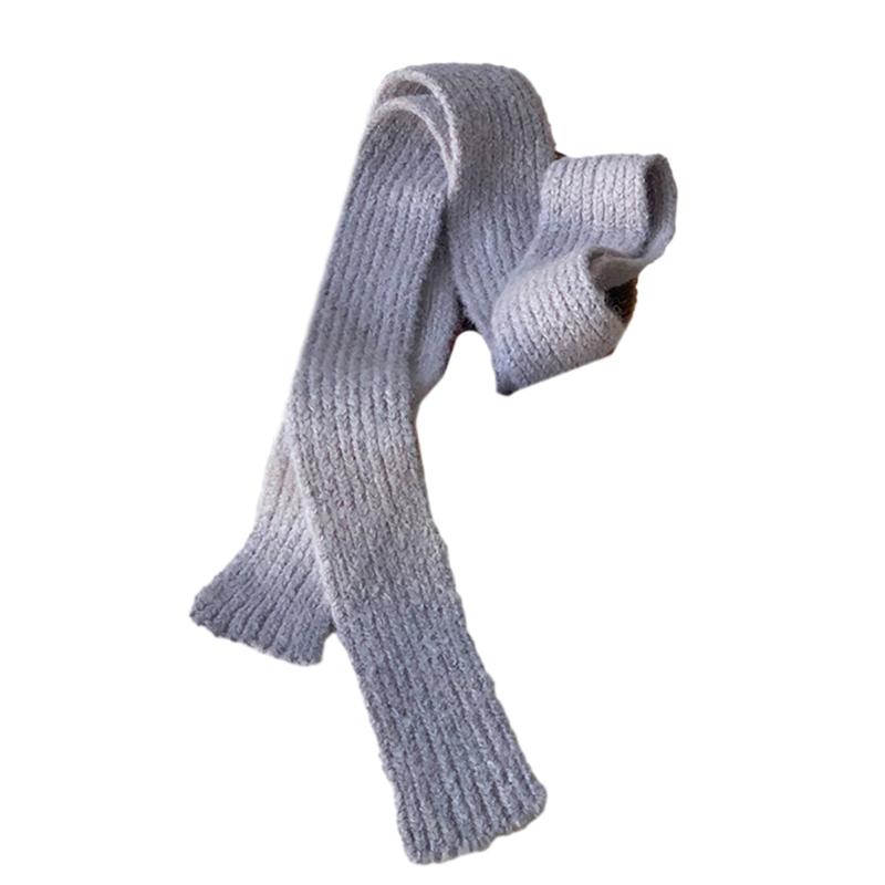 

Punk Style Long Scarf Knitting Neckwrap Decorative Neck Warmer Women Accessories сірий колір