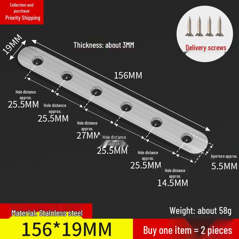 Stainless Steel 90° Right Angle Bracket Connector
