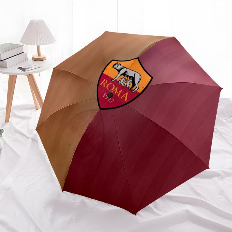 AS Roma  Pattern, Automatic Folding Umbrella, Portable and Foldable Design, 8 Ribs, a Christmas or Birthday Gift.