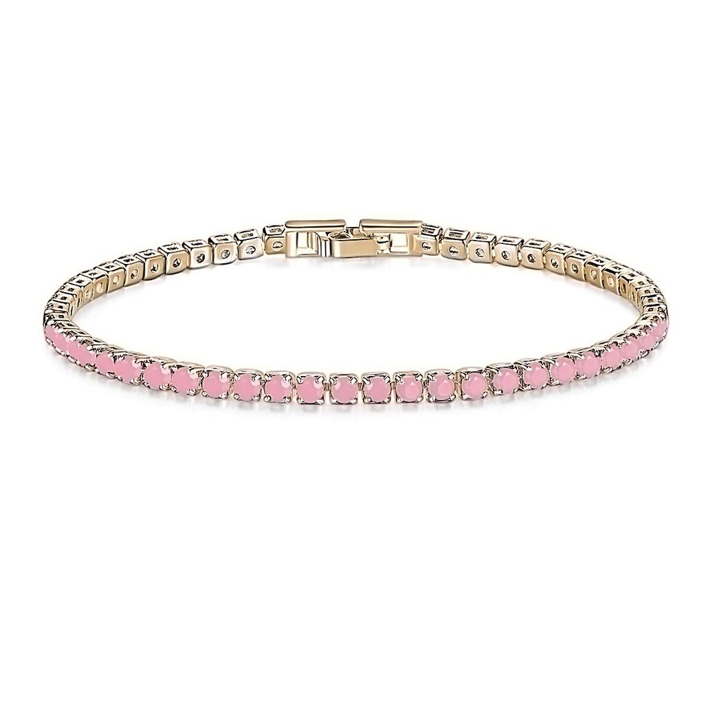 2022 New Fashion Free Shipping Copper Alloy Gold Plated 4MM Cubic Zirconia CZ Diamond Charm Tennis Bracelet for Women