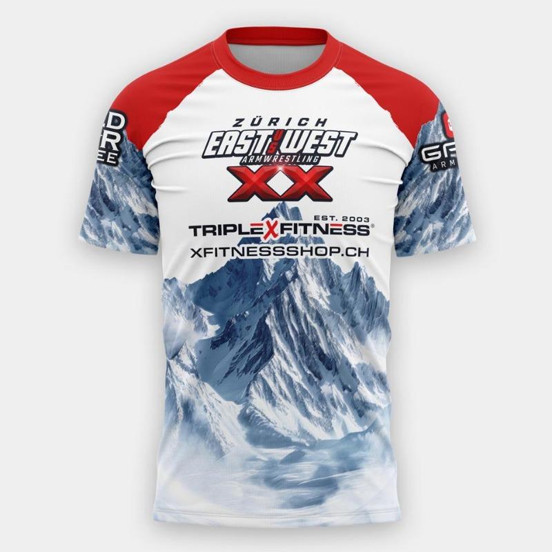 The East Vs West Series 16 To 21 Armwrestling T-Shirt Atlantic City Sports Jersey Men's Breathable Quick Dry Fitness Gym Tee Top