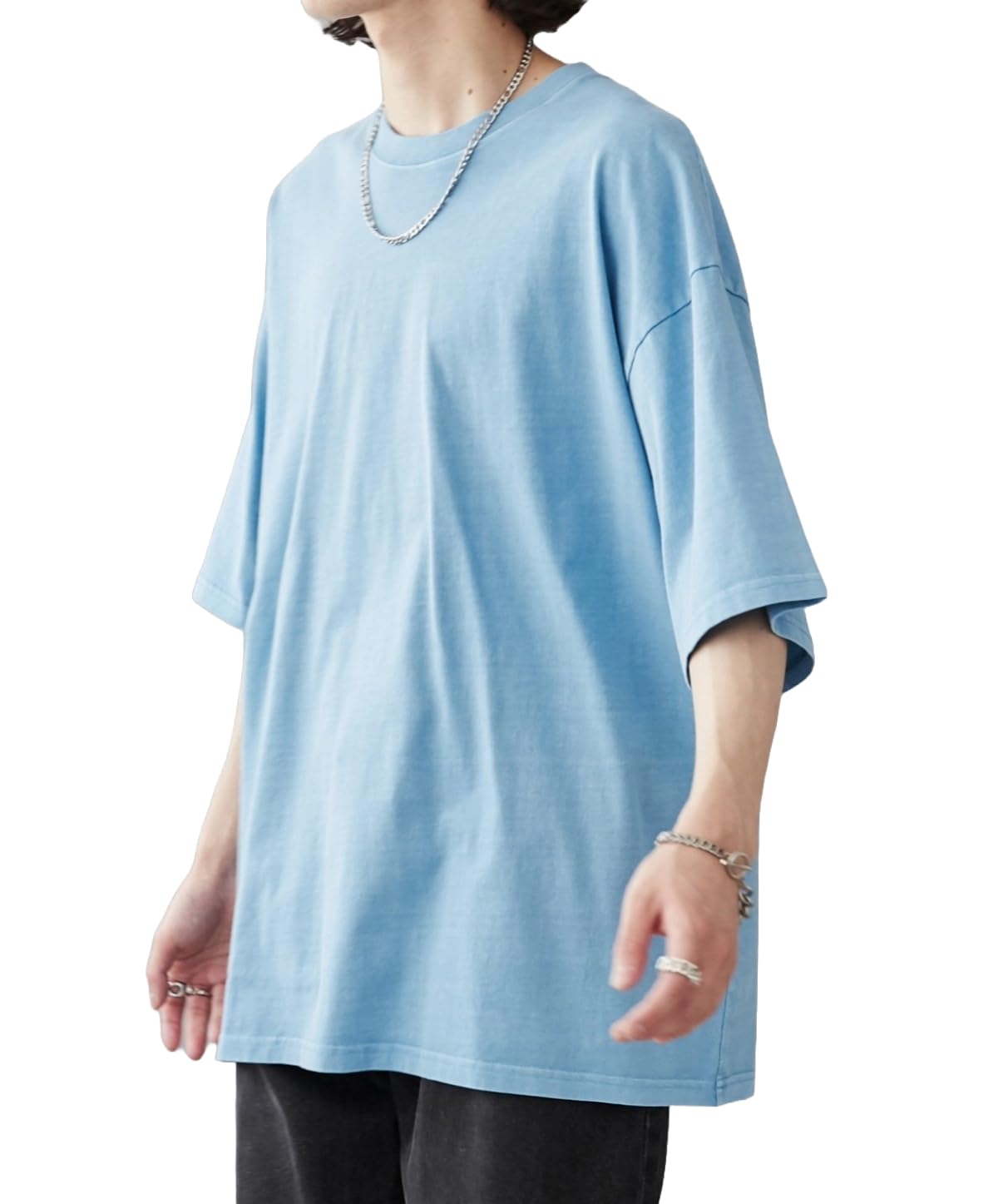 

WEGO Unisex Short Sleeve Cotton Oversized Simple Loose Plus Size Blue Sonata Men s T-Shirt, T-Shirt, Top, Fit, Sizes, Gift, Spring/Summer/Autumn,