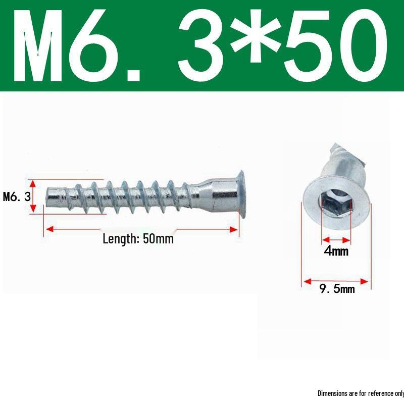 Parafusos Auto-atarraxantes para Madeira com Cabeça Escareada e Soquete Hexagonal Overmountain M5/M6/M7 para Reparo de Móveis.