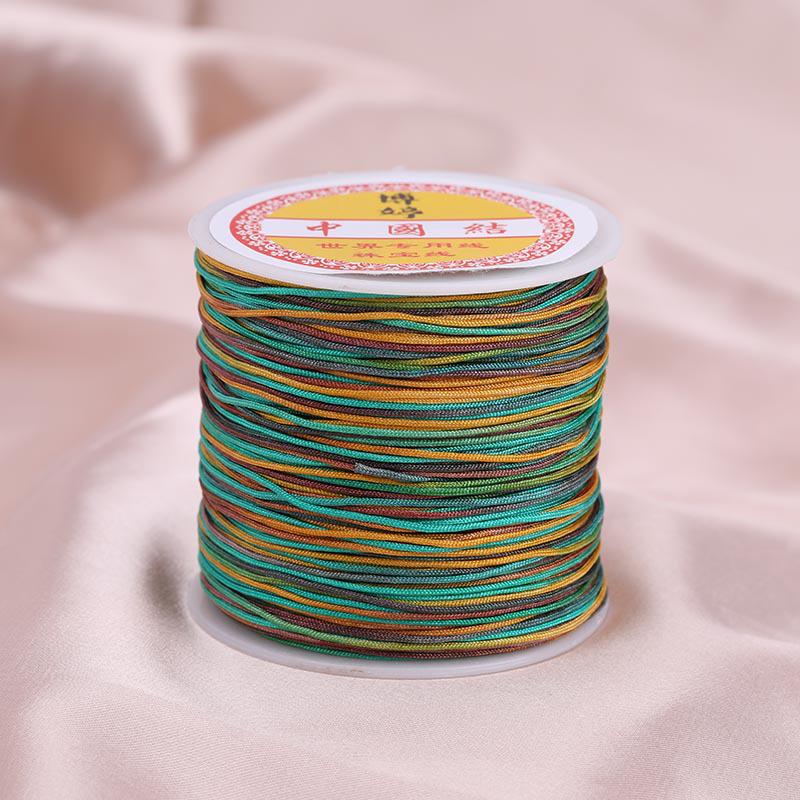 Colorful Gradient Handcrafted Bracelet Rope with Jade Hue - 100m Braided DIY Cord for Pendants