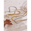 Yhpup Quality Minimalist Metal Snake Chain Necklace Bracelet Waterproof Stainless Steel Versatile Daily Women Men Unisex Jewelry