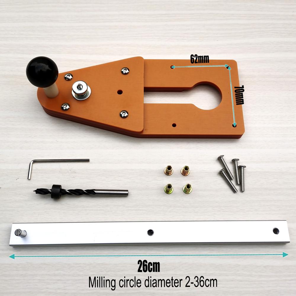 

Wood Router Milling Circle Trimming Machine Balance Board Circle Cutting Jig for Electric Hand Trimmer with 26/60cm Track