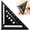 Multifunction Carpenter's Square 180 Mm In Aluminum - Protractor 0–90°, Drilling 3–15 Mm (black)