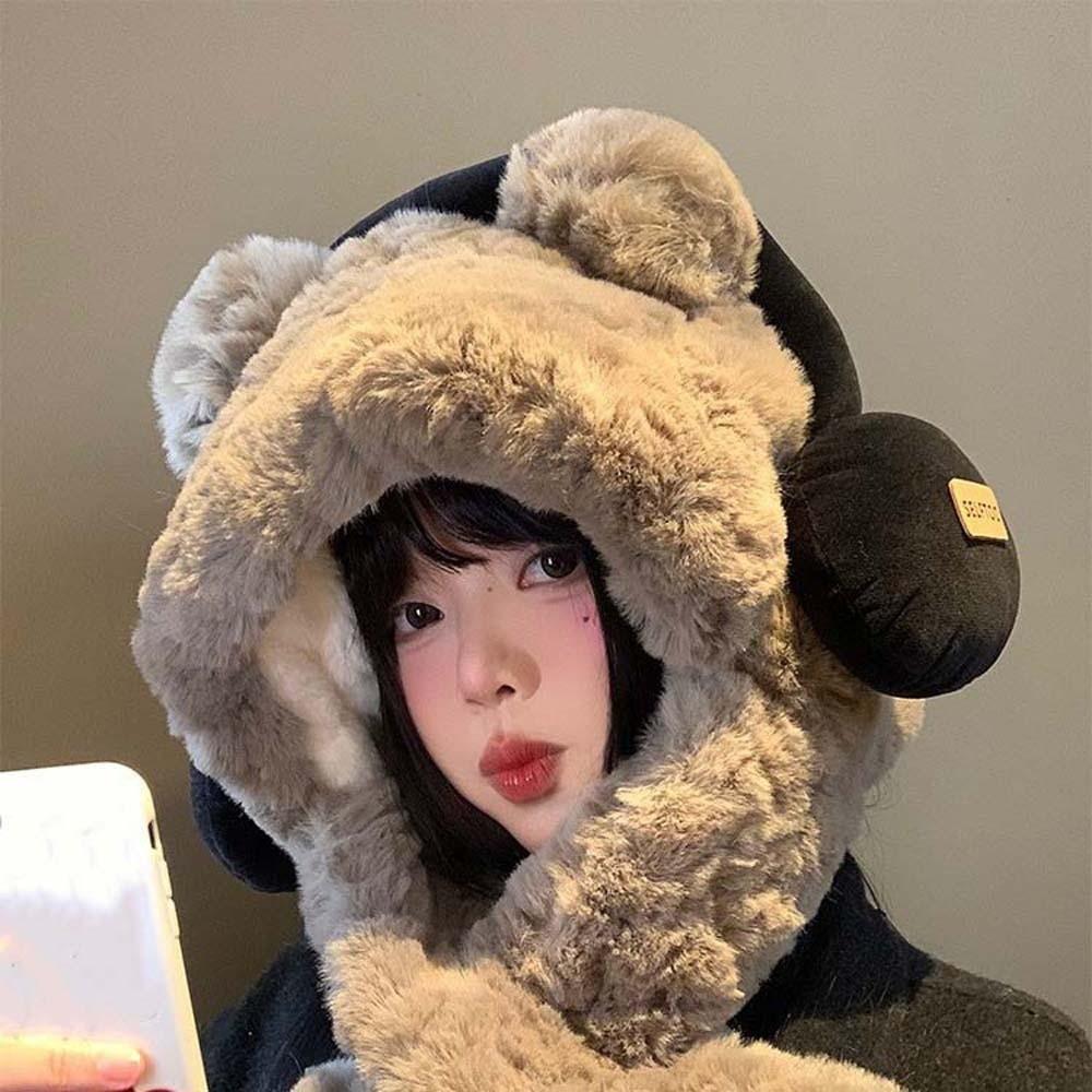Anti-cold Bear Lei Feng Hat Windproof Ear Protection Cap Skiing Winter Plush Hat  Women