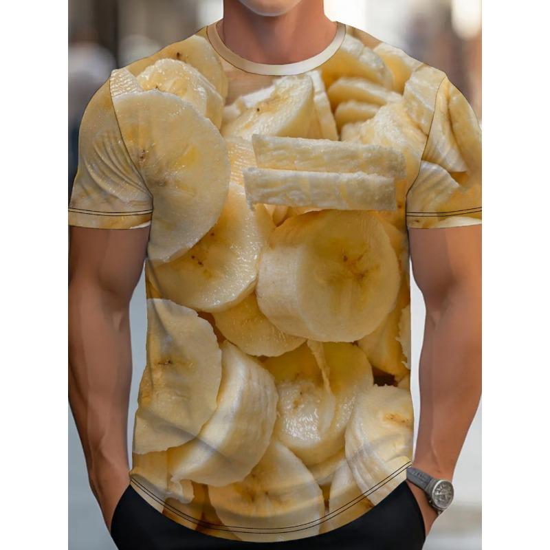 Fun Fruit Watermelon Pattern 3D Print Breatha Quick-Dry Men T-Shirt Outdoor Street Fashion Casual Leisure Parent-child Clothing