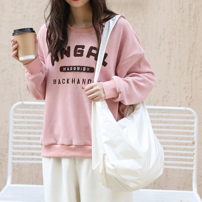 

IELGY Японская повседневная ретро модная сумка-мессенджер из плиссированного нейлона большой вместимости бежевый