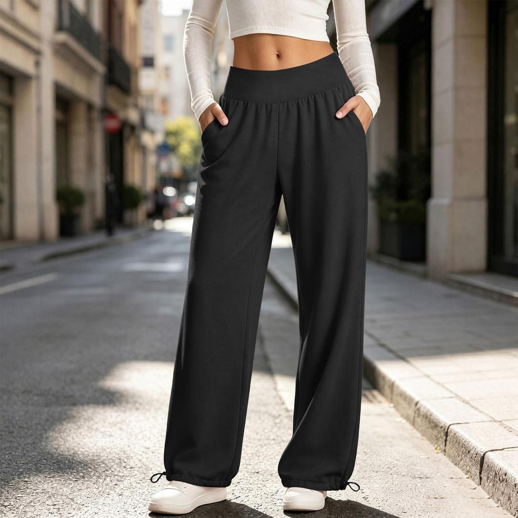 Sweatpants Women Wide Leg Casual High Waisted Pull Jogger Pants