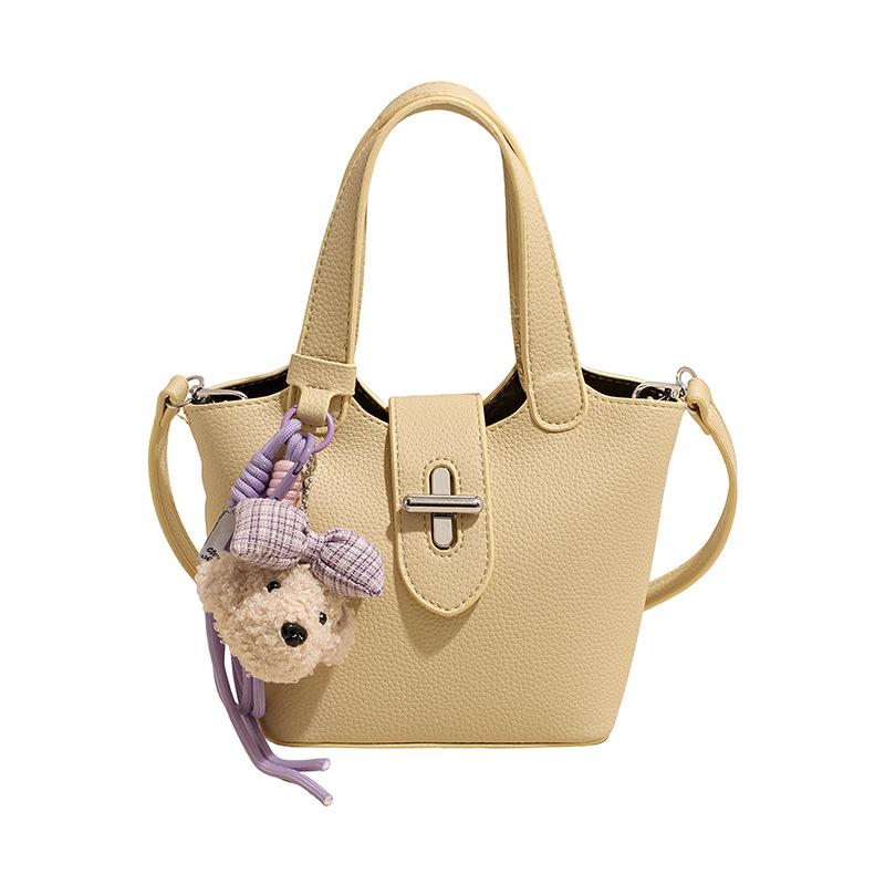 Han Simple Portable Bucket Bag Women's 2026 Spring New Fashion Textured Shoulder Crossbody Bag