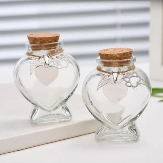 Pet Fur Keepsake Glass Bottle, Preserve Pet Hair Memorial Bottle, Collectible Compact Storage Holder for Hair Whiskers or Urn