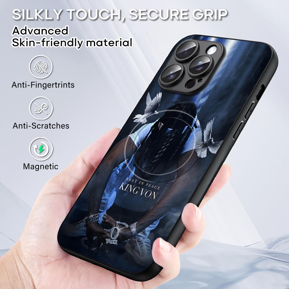 Singer King V-vons Hot Cool Phone Case For iPhone 17 16 15 14 13 12 11 Plus Pro Max High-end Luxury Magsafe Sheepskin