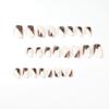 24 Pieces Wear Nail White Purple Smudge Gold Foil Manicure Patch Wear Nail Fake Nail Manicure Press On Nails