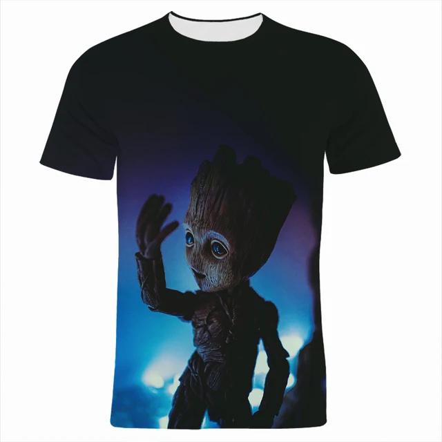 2026 Galaxy Guardians Groot T-shirt Children's Cartoon Anime 3D Fashion T-shirt Top Clothing Anime Clothing