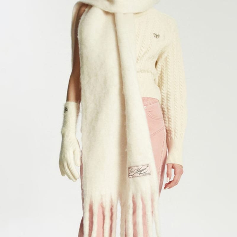 LIE MEQUE Cloud Muffler Ivory