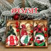 Christmas Dog Paw Double Layer Wooden Pendant Navidad Natal Noel Tree Pendant Merry Christmas Decor For Home 2025 New Year 2025