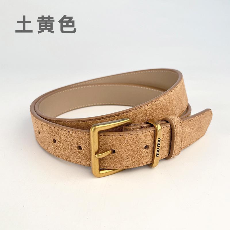 Dámský antifleece matný pravý kožený pásek, retro jehlová přezka z hovězí kůže, vysoce kvalitní sukně, džíny, jednoduché a všestranné