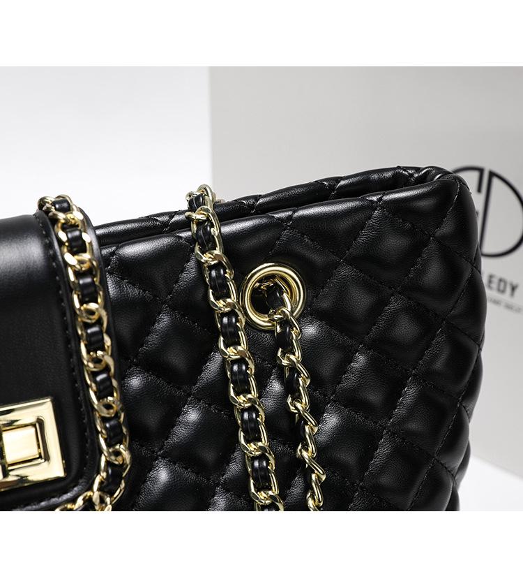 2022 Women's Genuine Leather Large Capacity Chain Tote Bag