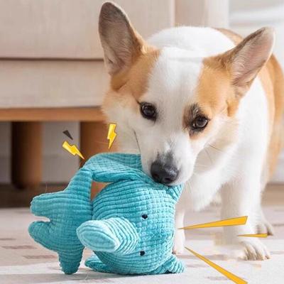 Dog Interactive Plush Toy Indestructible Stuffed Elephant Squeaky Wild Goose Puppy Teething Toy Calming Toy for Aggressive Chewers Stress Anxiety